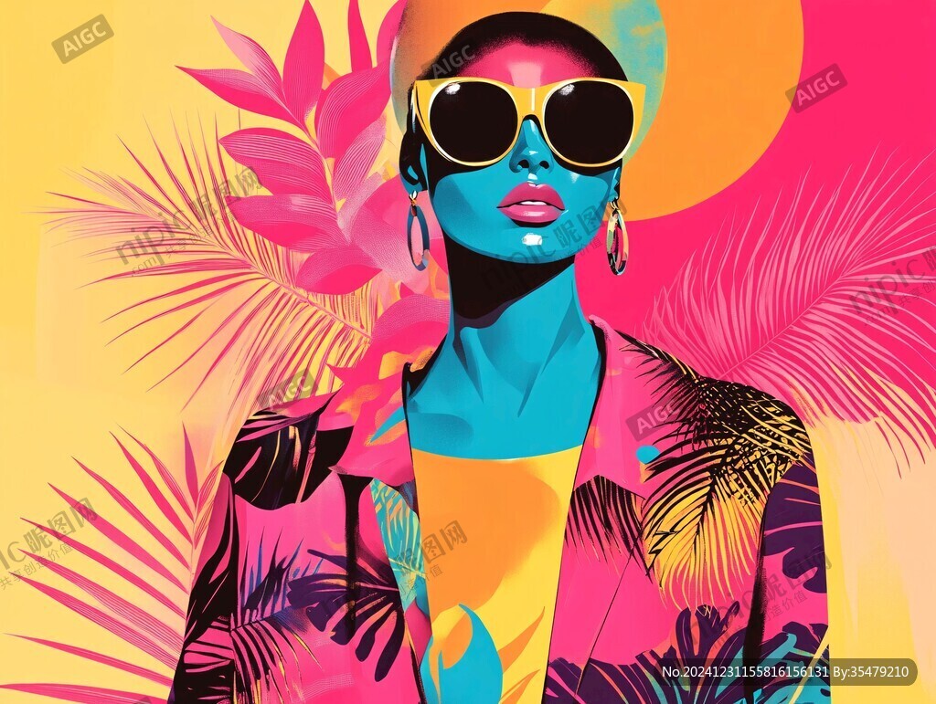 美女潮流插畫