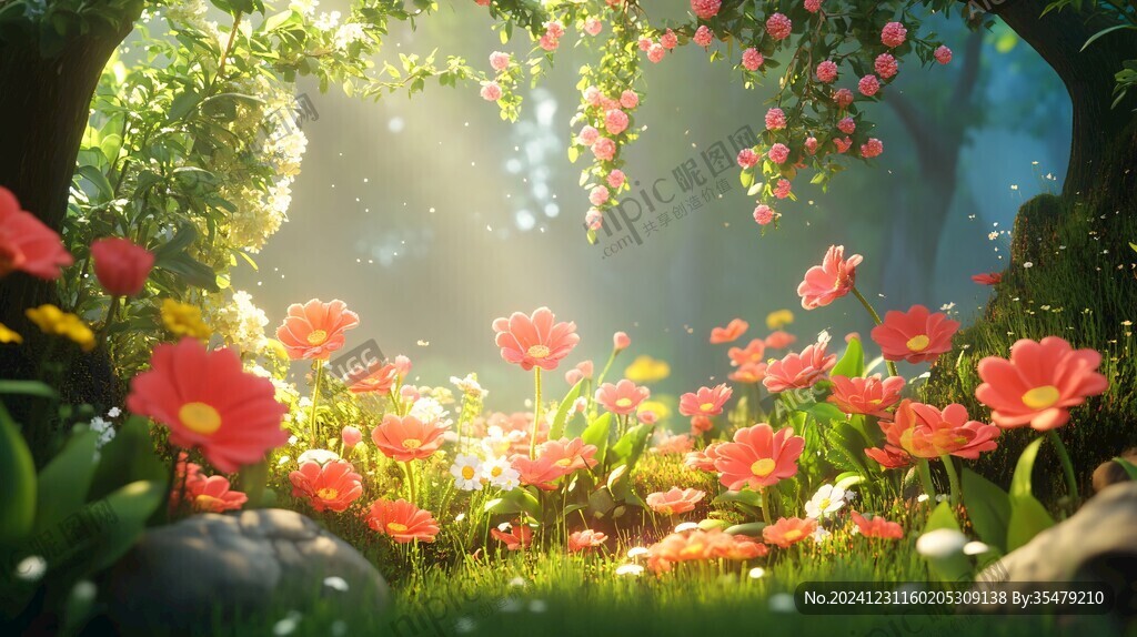 夢幻花卉場景