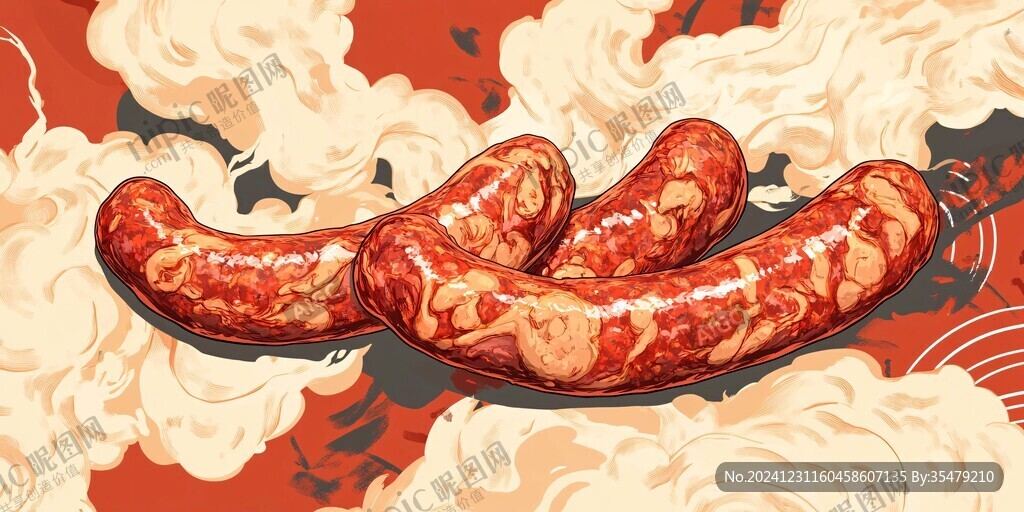 烤腸插畫
