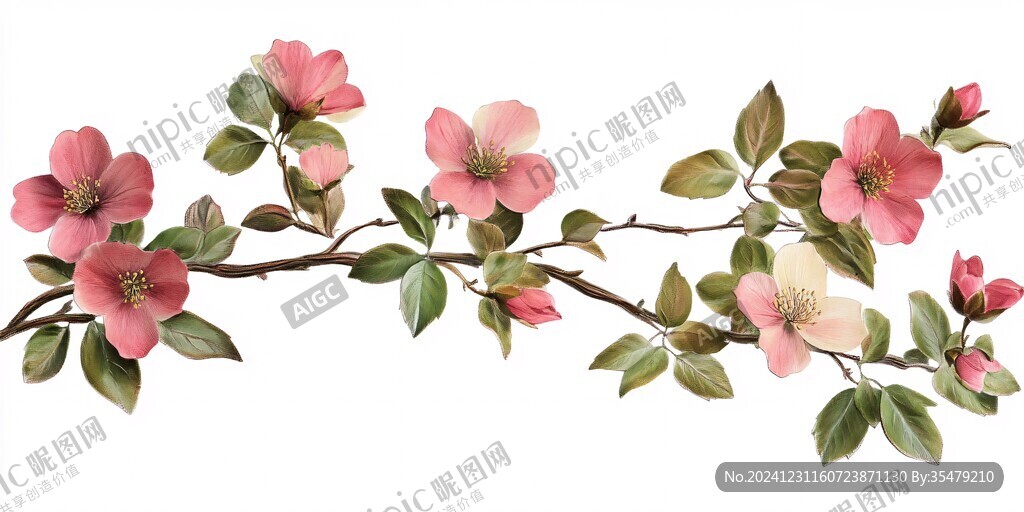 手繪花卉手繪桃花