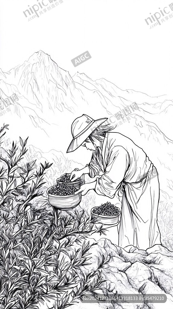 采茶線稿