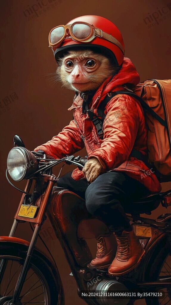 貓騎摩托車送快遞