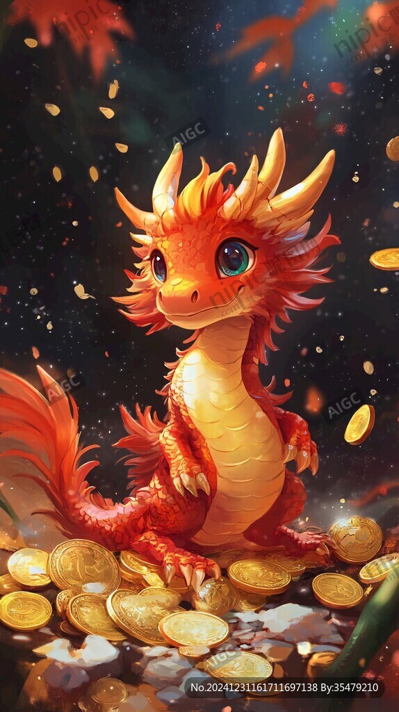 龍年發(fā)財插畫