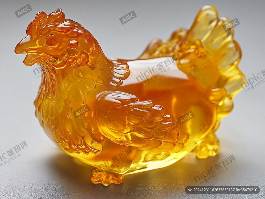 粉晶雕刻雞