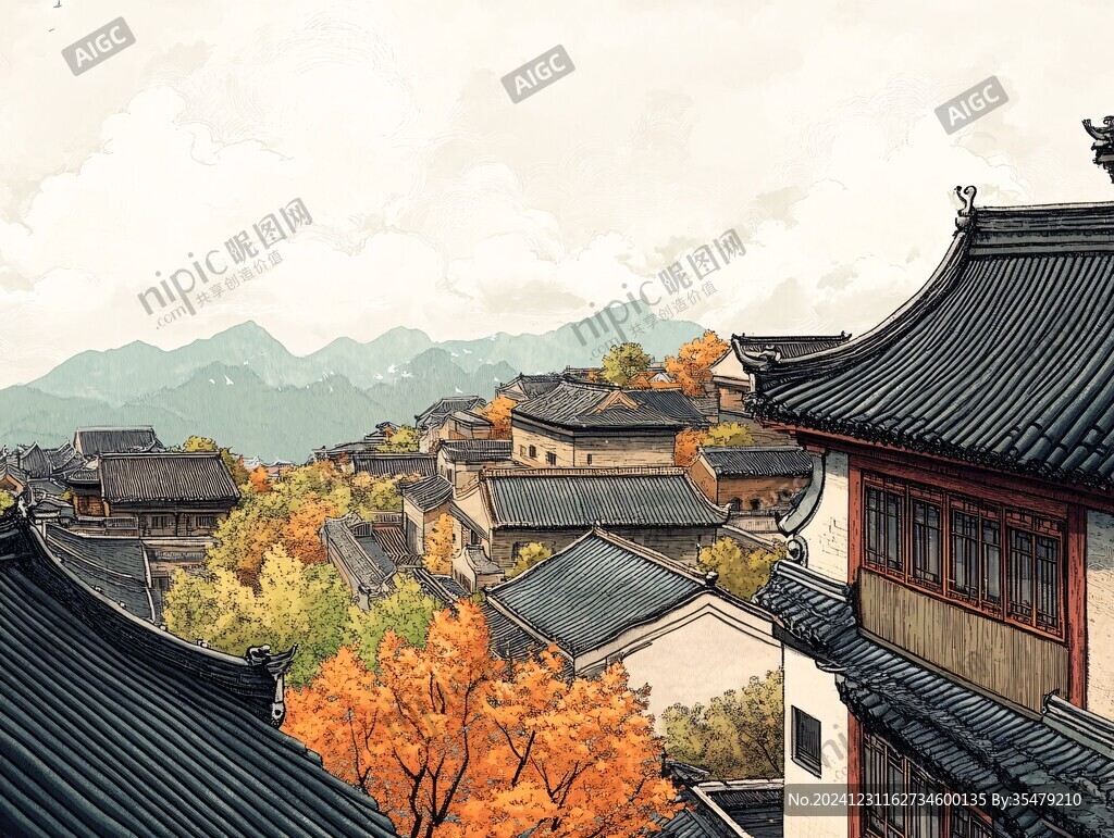 北宋古城插畫
