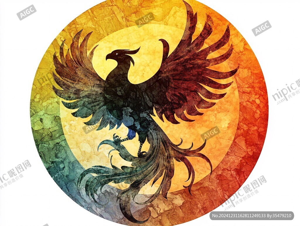 鳳凰球插畫