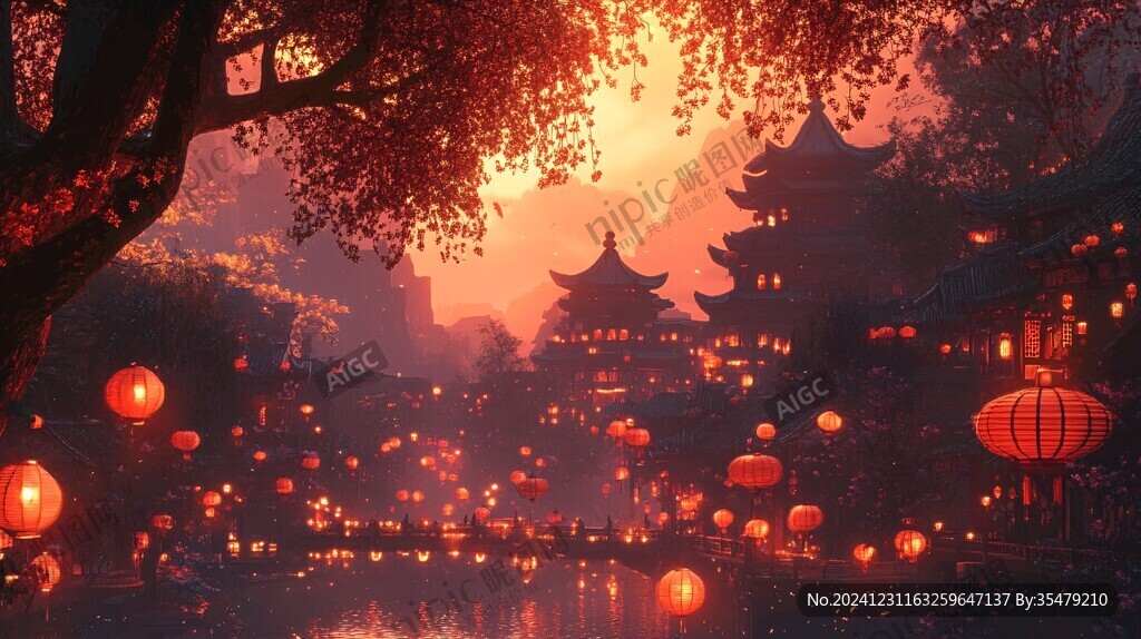 古風夜景