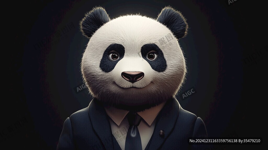 穿西裝的熊貓