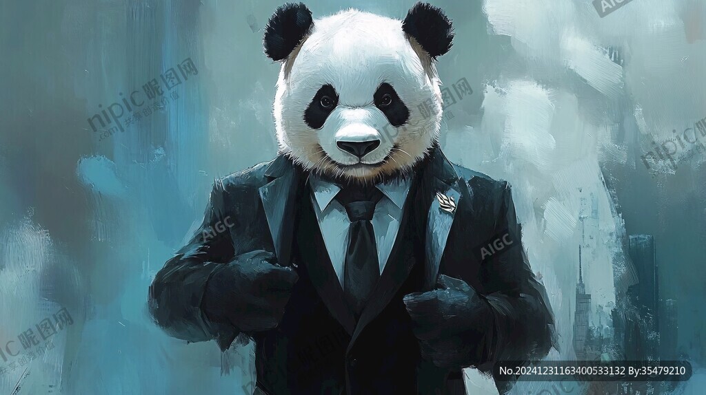 穿西裝的熊貓