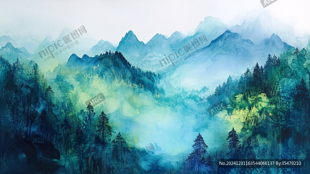 霧霾山水畫
