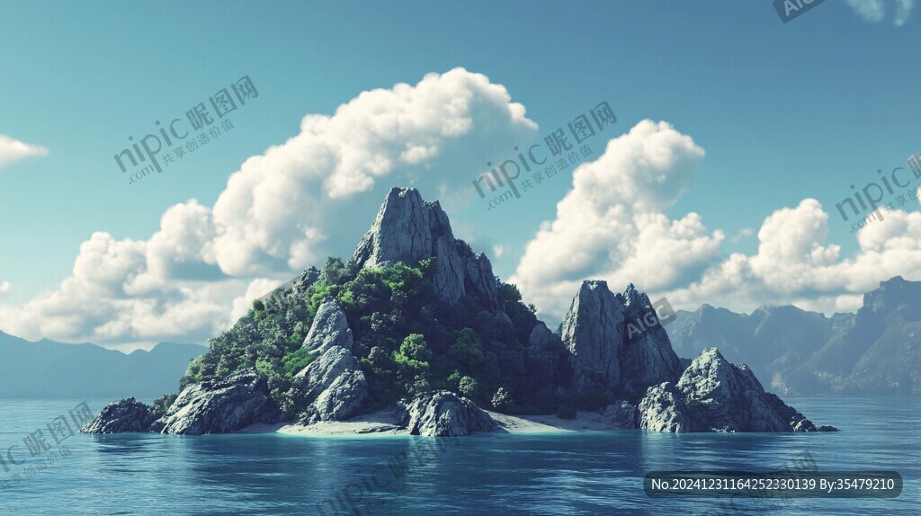 3d云海懸浮小島