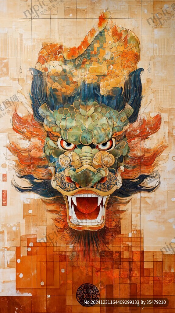 十二生肖龍龍壁畫