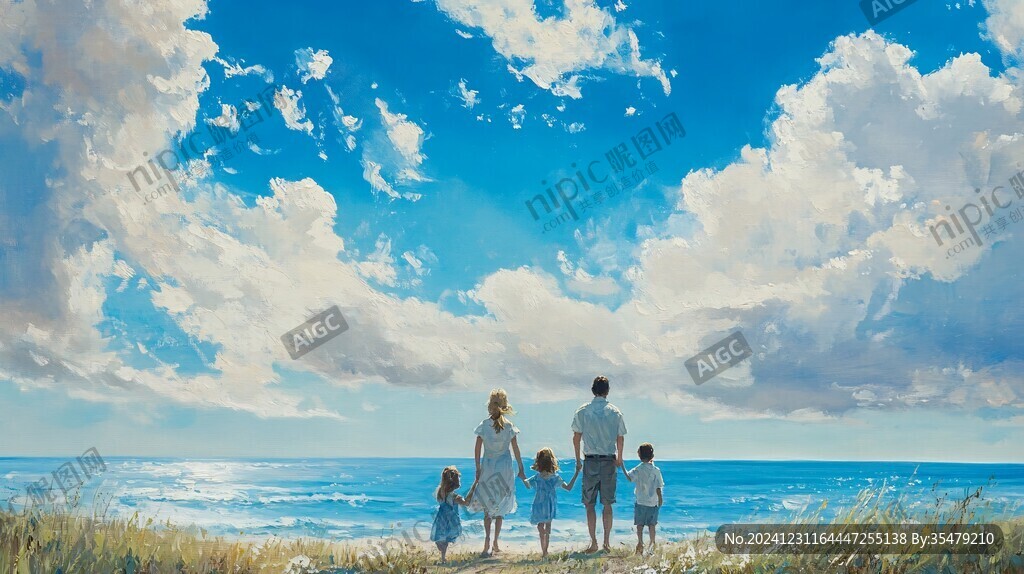 溫馨全家看海