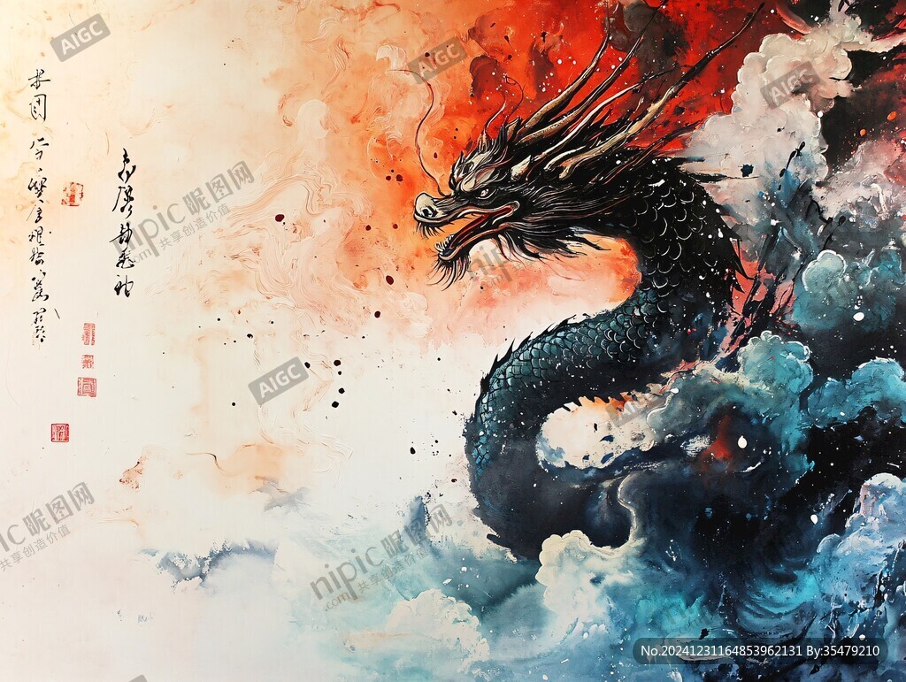 淡彩龍騰