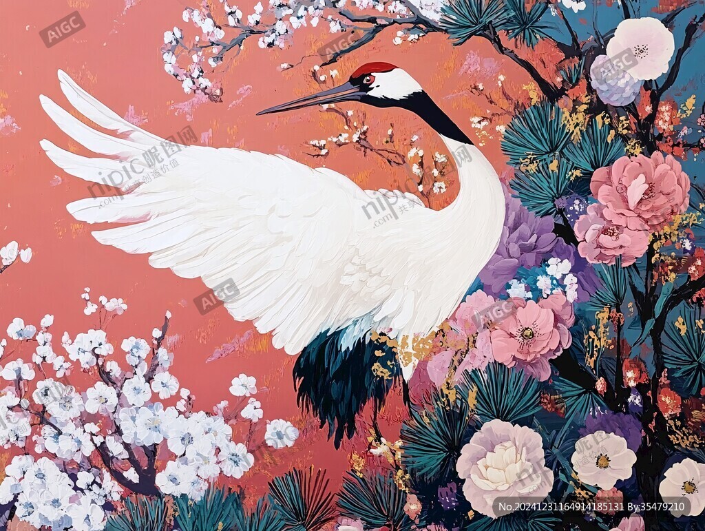 松鶴延年插畫