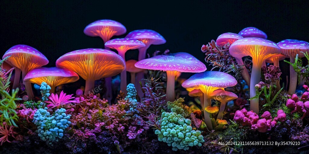多彩蘑菇模型