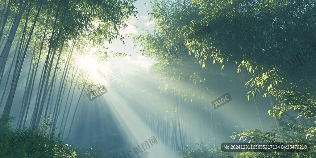 陽(yáng)光竹林高清