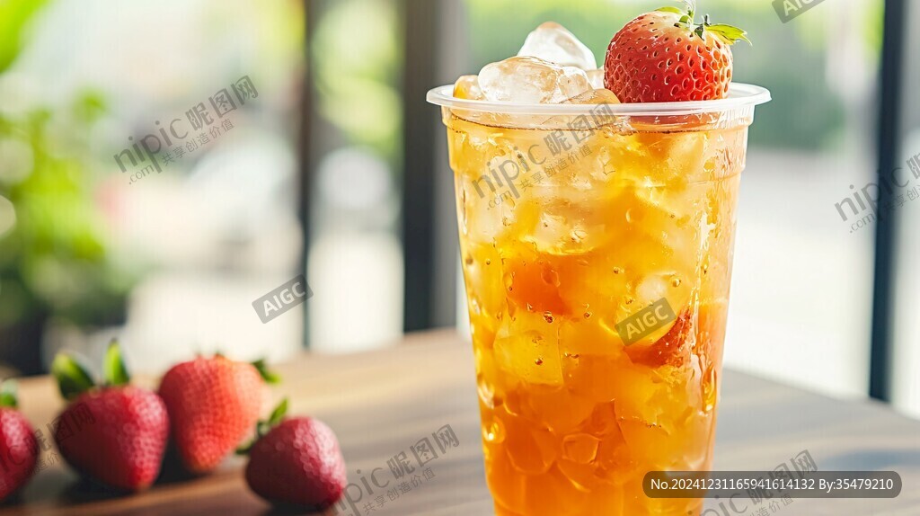 奶茶店草莓