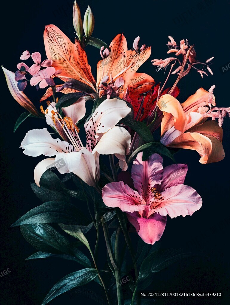盛開花卉百合鮮花