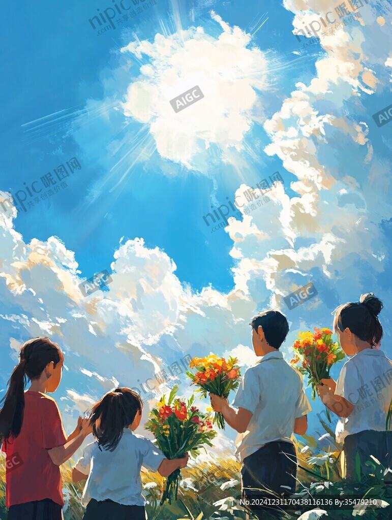 美好童年插畫