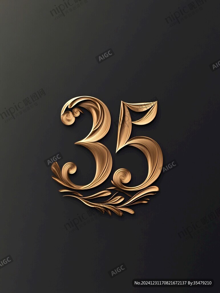 創意金色數字3