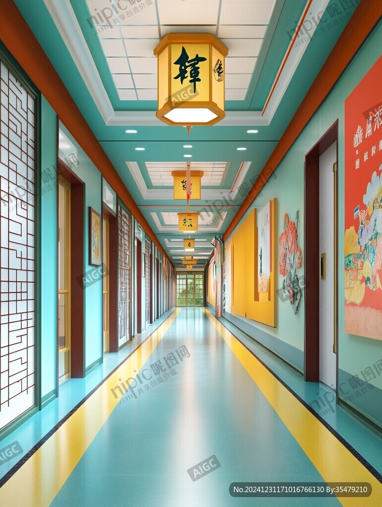 學校走廊素材