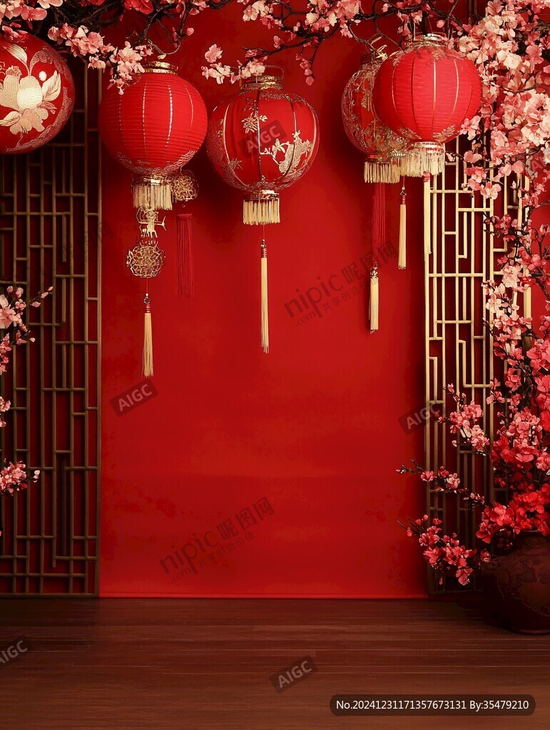 紅燈籠背景墻