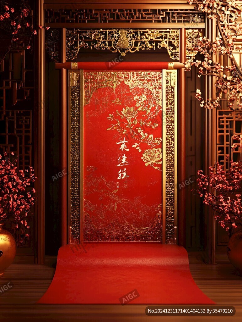 中式紅色迎賓