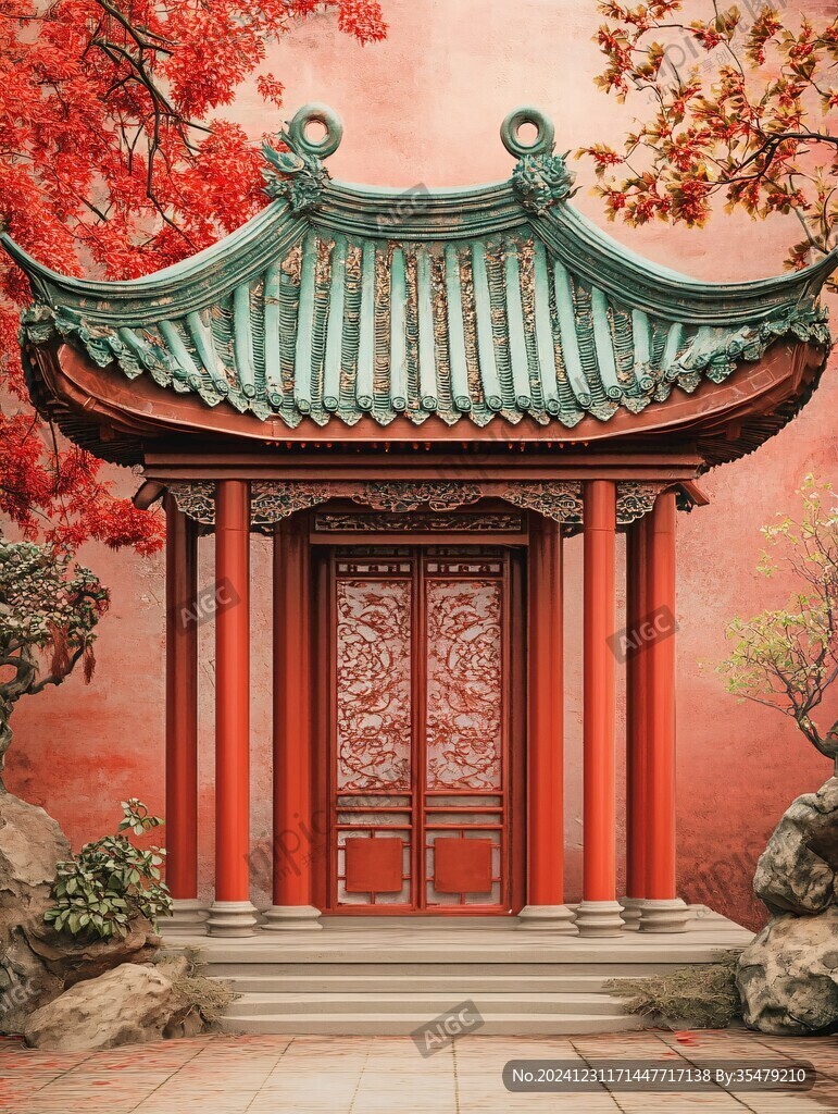 中式建筑中式紅門