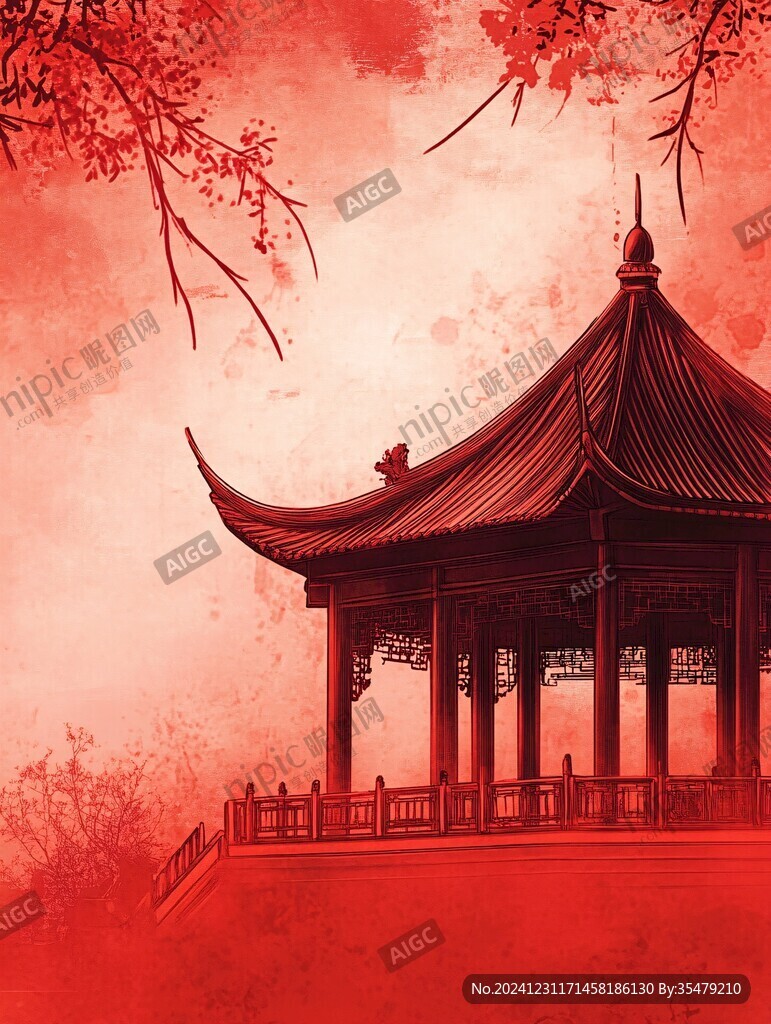 亭臺(tái)樓閣背景