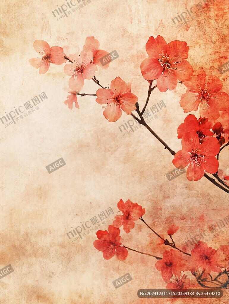 桃花裝飾畫背景