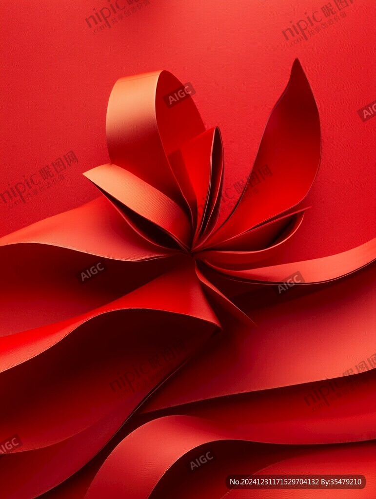 紅絲帶紅色喜慶背景