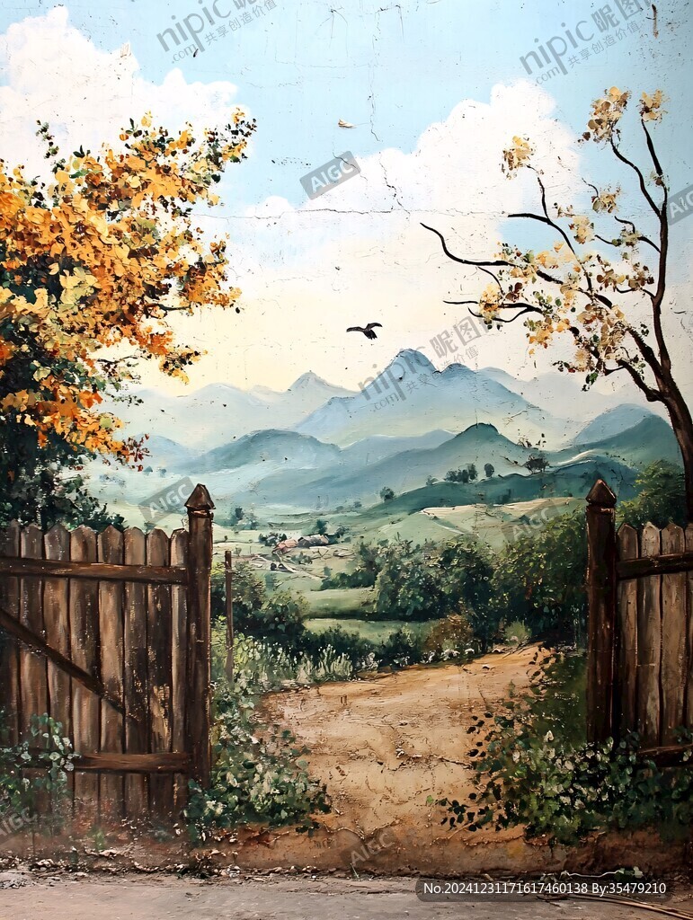 插畫風景墻