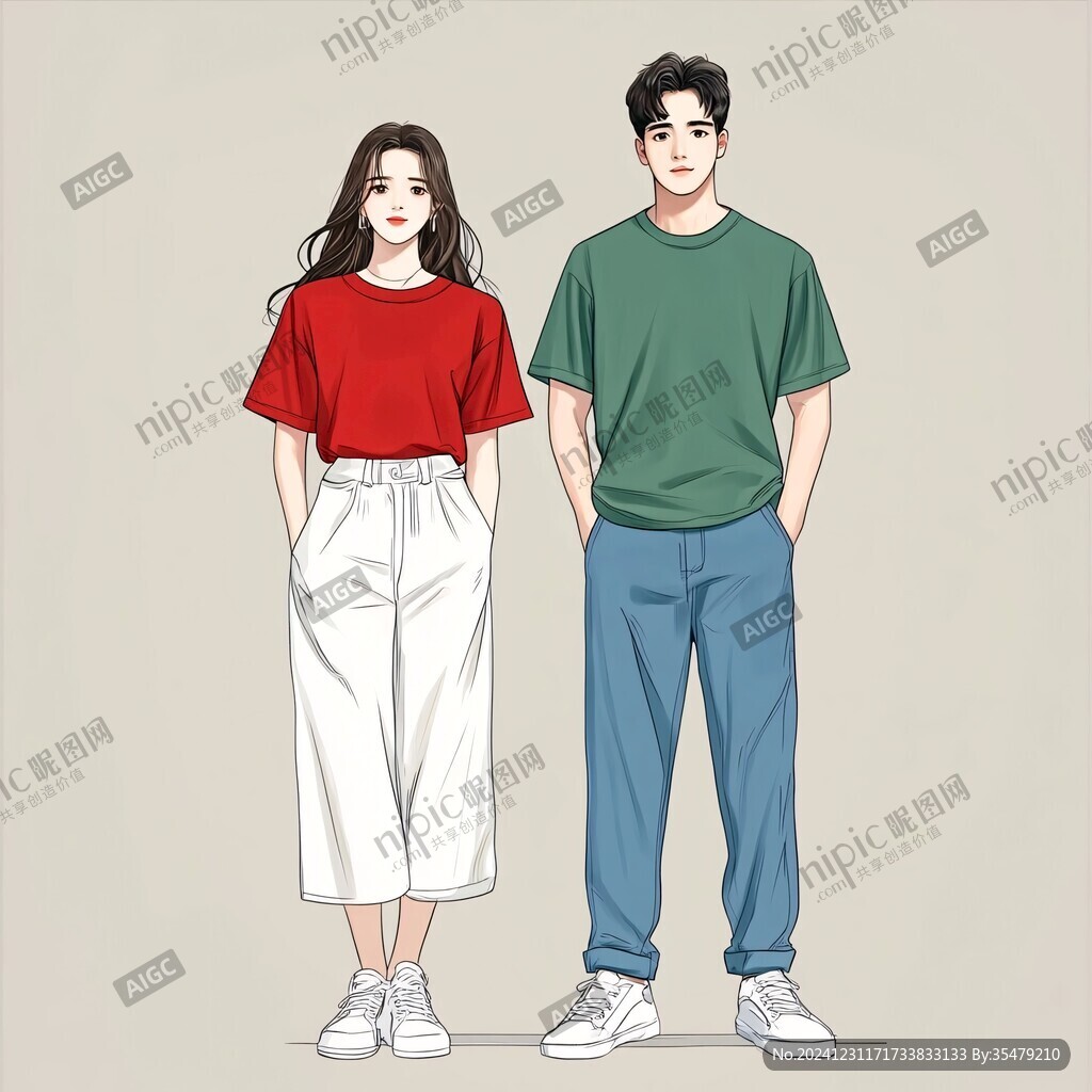 男女朋友插畫