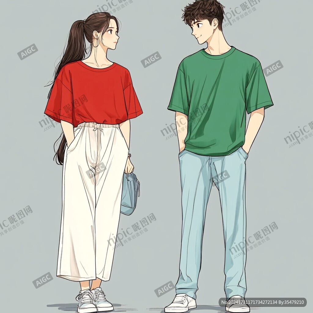 男女朋友插畫