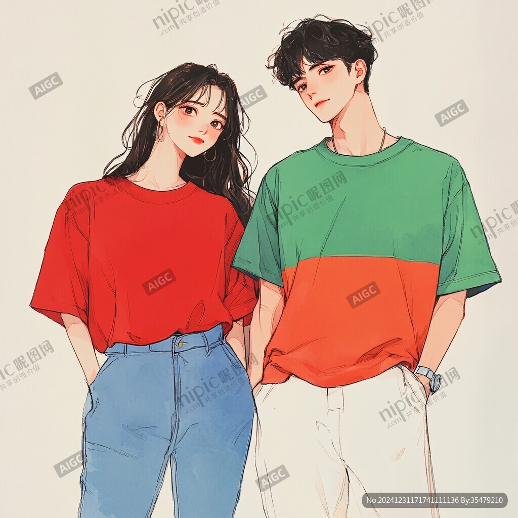 男女朋友插畫