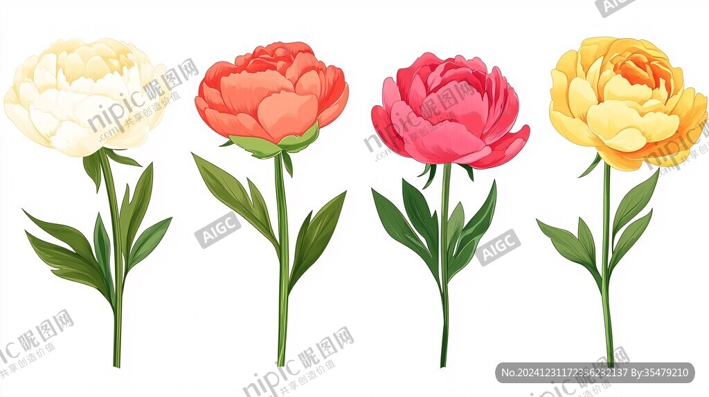 芍藥插畫