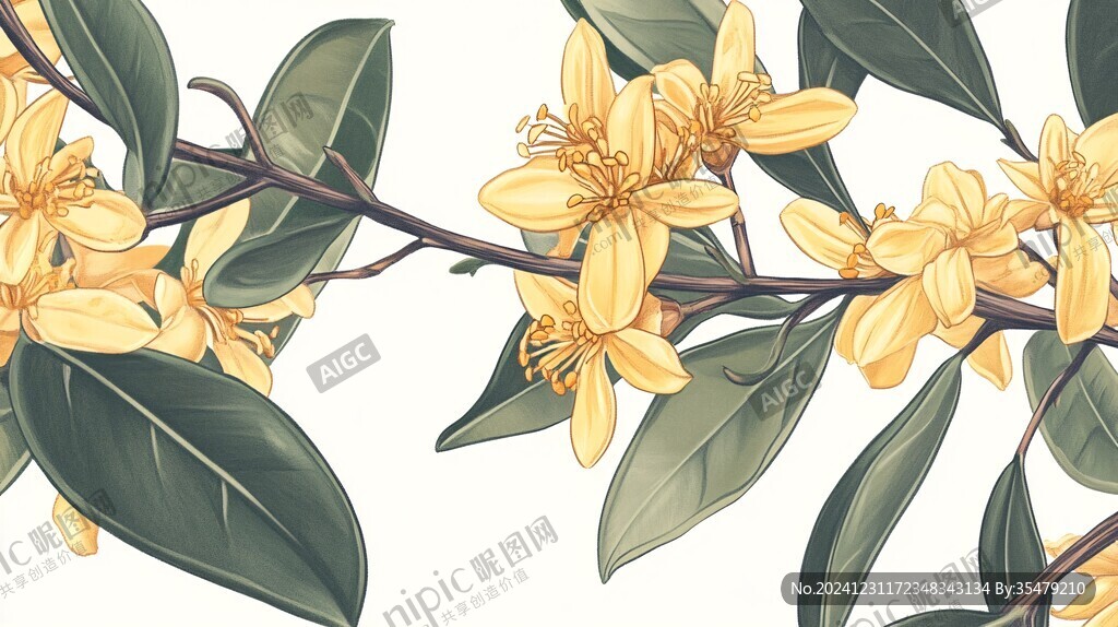 桂花包裝插畫
