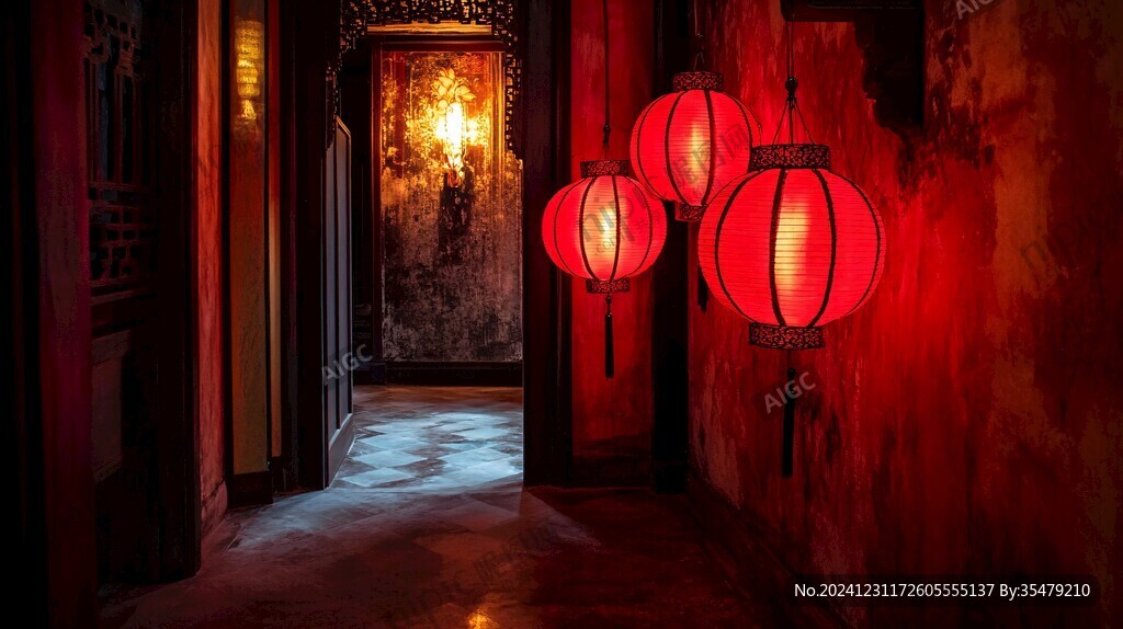 古建筑走廊復(fù)古燈