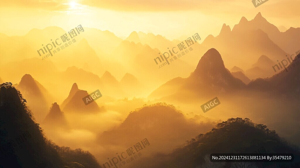 廣西都康鄉(xiāng)全景日出