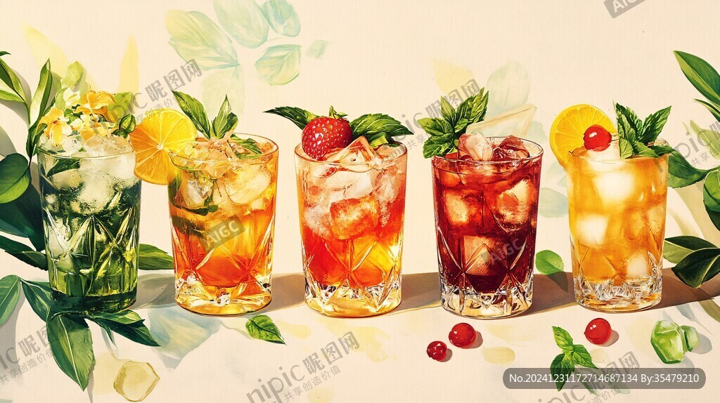 夏季冰飲插畫