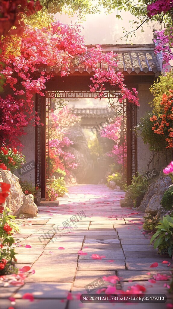 唯美薔薇花小路