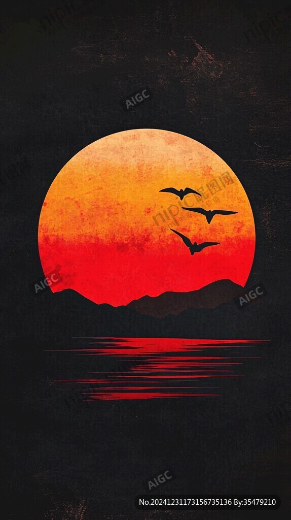 插畫紅日