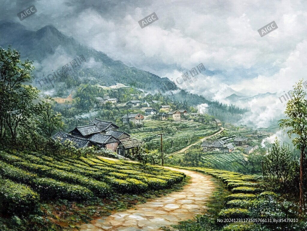 茶山油畫