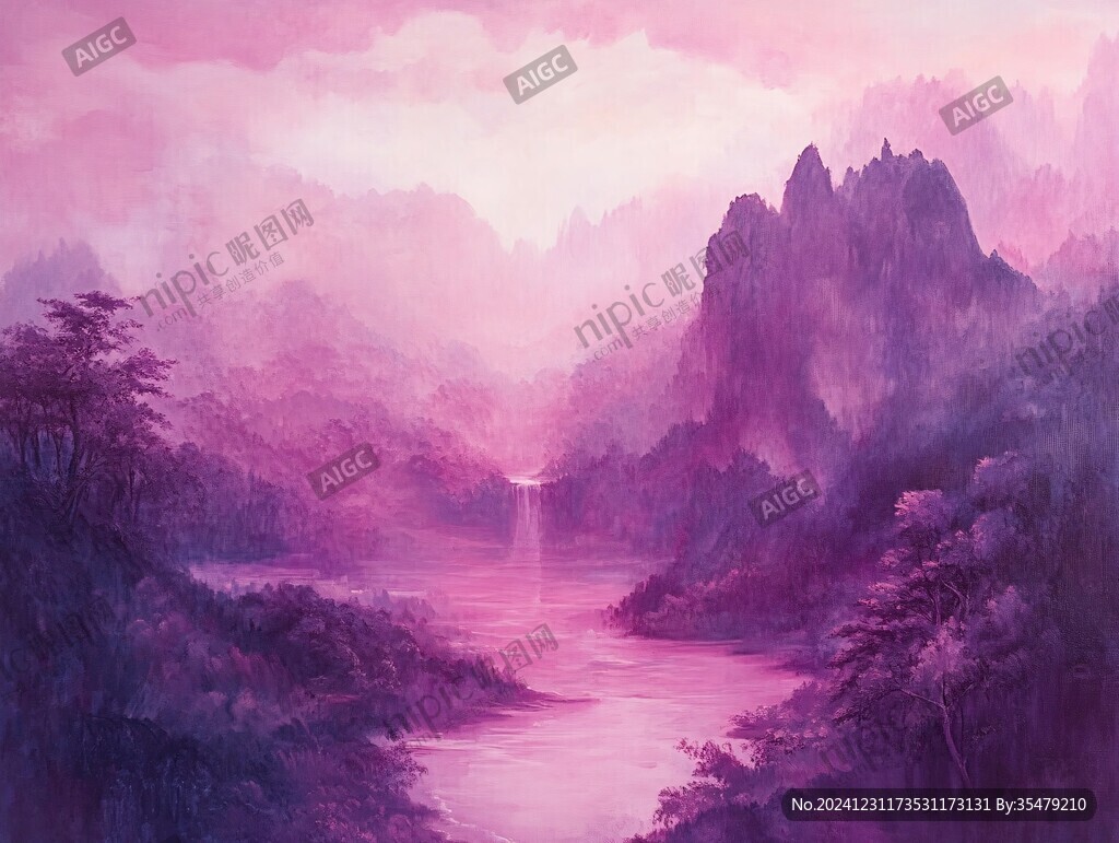 禪意油畫山水