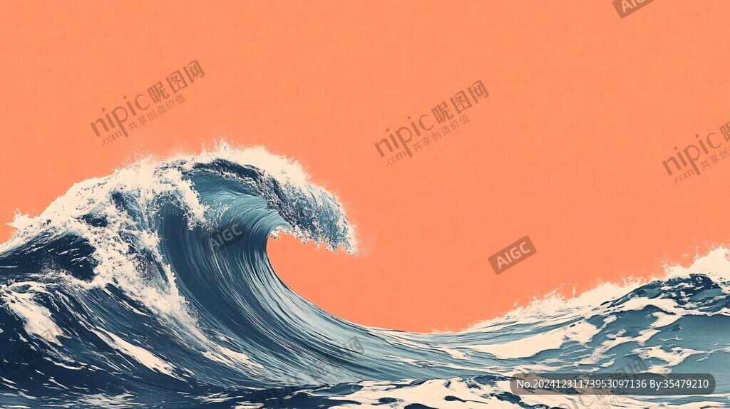 浪花插畫