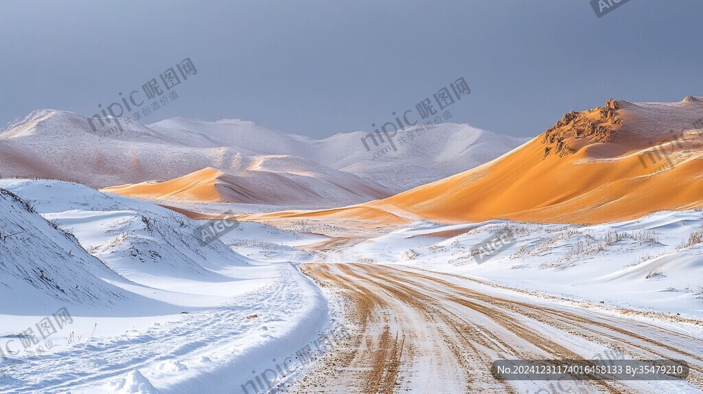 大漠雪景