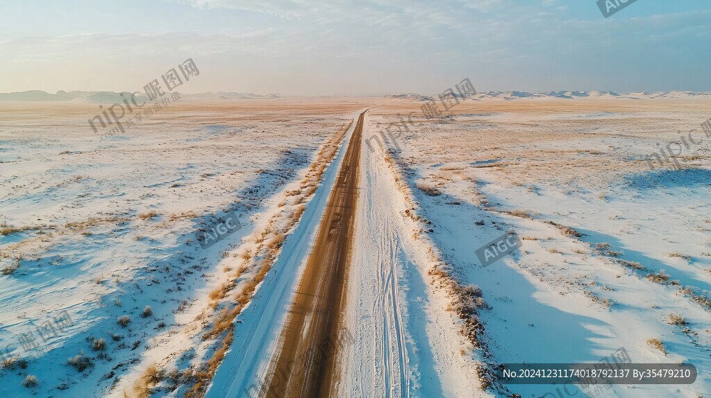 雪后戈壁