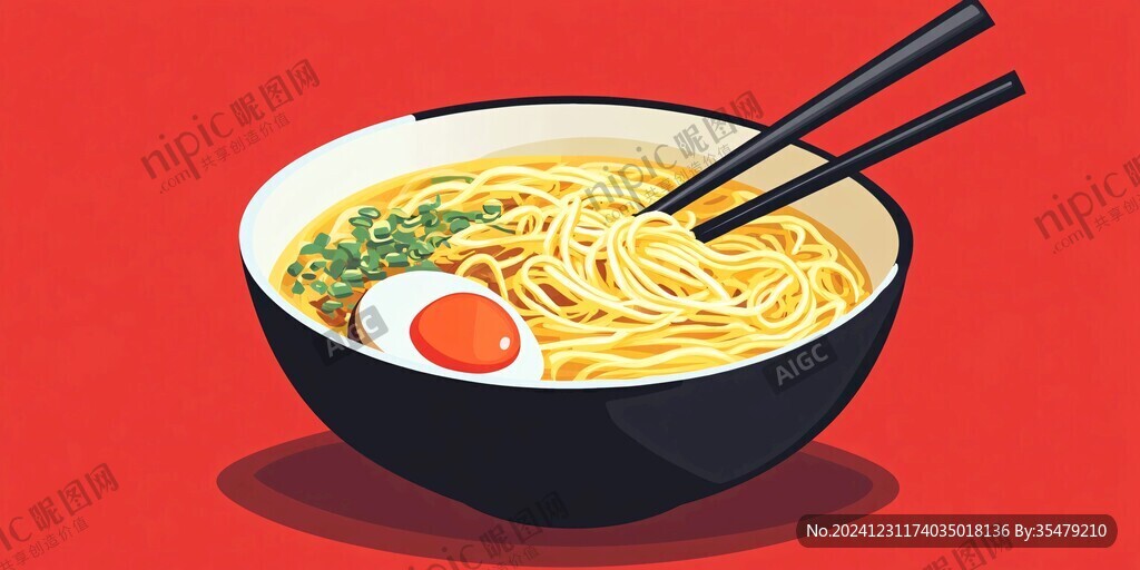 一碗面插畫