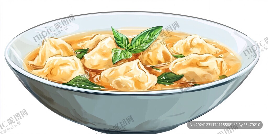 餛飩面插畫